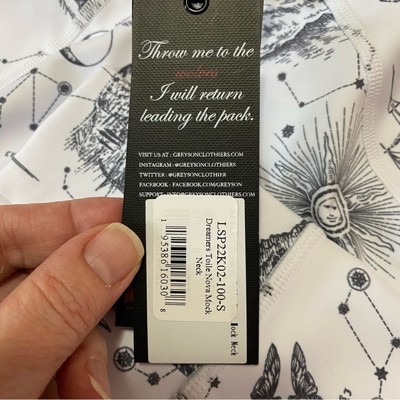 NWT Greyson Dreamers Toile Nova mock neck athletic shirt with zipper - Picture 5 of 12